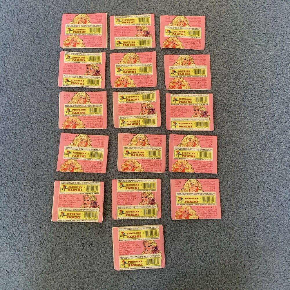 LOT OF 16 MATTEL PANINI 1983 BARBIE STICKER WAX PACKS - VERY RARE READ - Picture 2 of 3
